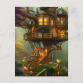 Steampunk Treehouse Observatory Briefkaart (Voorkant)