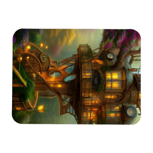 Steampunk Treehouse Observatory Magneet (Horizontaal)