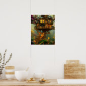 Steampunk Treehouse Observatory Poster (Keuken)