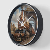 Steampunk trein vertrekt uit Londen (Hoek)