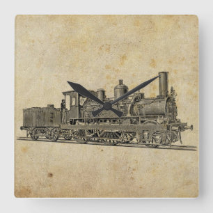 Steampunk-trein Vierkante Klok