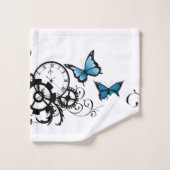 Steampunk Tribal Blauwe Vlinders Bad Handdoek (Wasdoekje)