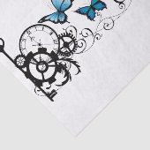 Steampunk Tribal Blauwe Vlinders Tissuepapier (Detail)