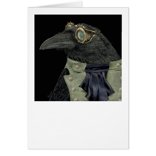 "Steampunk Trickster" — Raven Kaart (Voorkant)