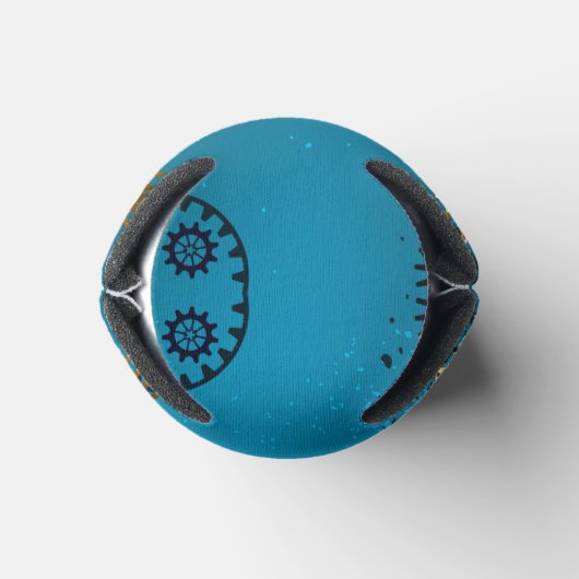 Steampunk turquoise Achtergrond met tandwielen Blikjeskoeler (Bodem)