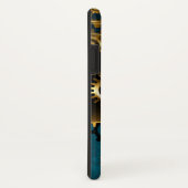 Steampunk turquoise Achtergrond met tandwielen Case-Mate iPhone Case (Achterkant/rechts)