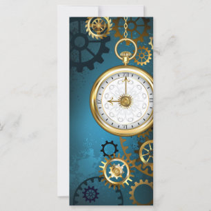 Steampunk turquoise Achtergrond met tandwielen Kaart