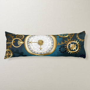 Steampunk turquoise Achtergrond met tandwielen Lichaamskussen