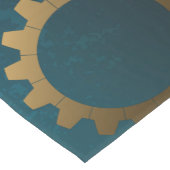 Steampunk turquoise Achtergrond met tandwielen Medium Tafelloper (Hoek)