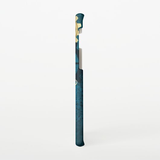 Steampunk turquoise Achtergrond met tandwielen Samsung Galaxy Hoesje (Linkerkant)