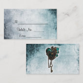 Steampunk Turquoise Coeur Mariage Cartes de Place (Devant / Derrière)