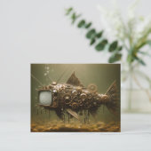 Steampunk TV Catfish Briefkaart (Staand voorkant)