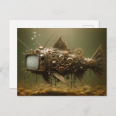 Steampunk TV Catfish Briefkaart (Voorkant / Achterkant)