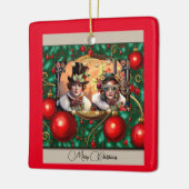 Steampunk Two Hearts Kerstmis Keramisch Ornament (Links)