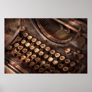 Steampunk - Typemachine - Te gekraakt aan type Poster