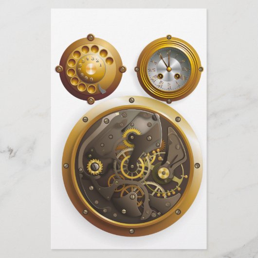 Steampunk Uhr Briefpapier (Voorkant)
