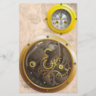 Steampunk Uhr Briefpapier