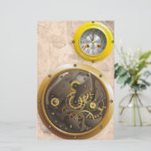 Steampunk Uhr Briefpapier (Staand voorkant)