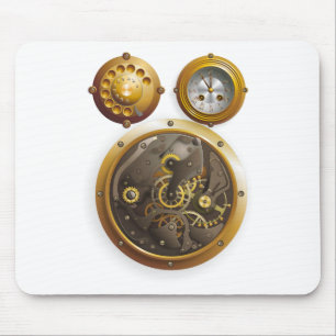 Steampunk Uhr Muismat