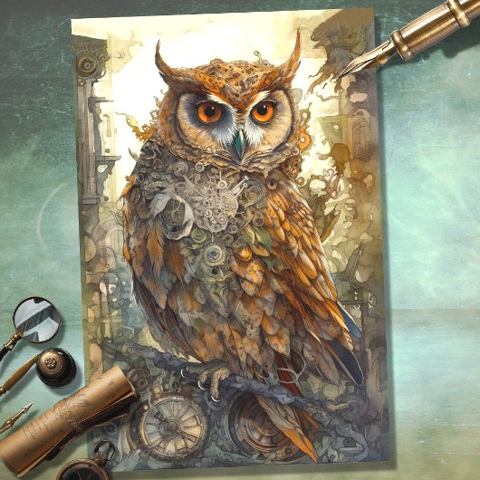 Steampunk Uil 2 Decoupage Papier
