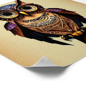 Steampunk uil poster (Hoek)
