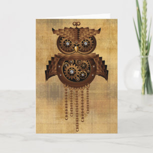 Steampunk Uil stijl Wenskaarten Kaart