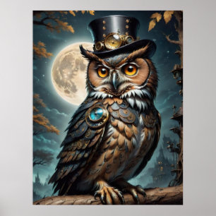 Steampunk Uil. wijsheid Poster