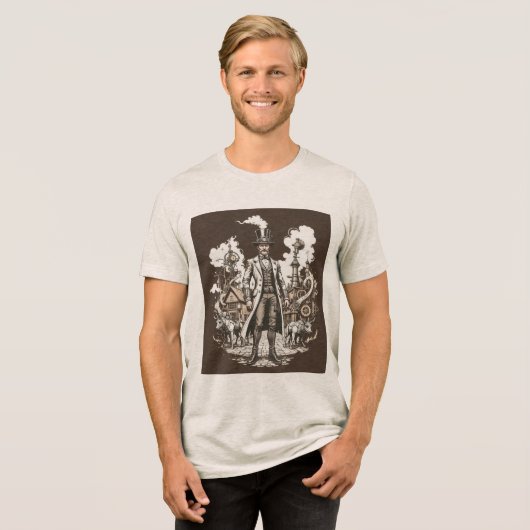 Steampunk-uitvinder Tri-Blend Shirt (Voorkant volledig)