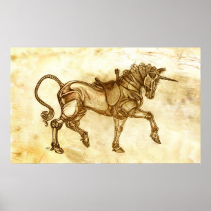 Steampunk Unicorn affiche croquis
