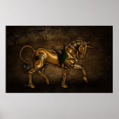 Steampunk Unicorn Damask Poster (Voorkant)