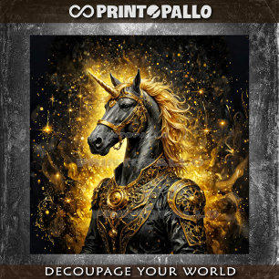 Steampunk Unicorn paard in goud Tissuepapier