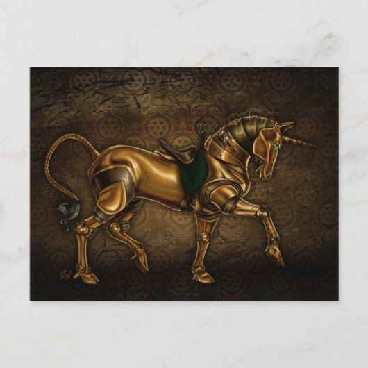 Steampunk Unicorn Post Card Briefkaart (Voorkant)