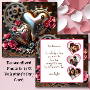 Steampunk Valentijnsdag Bloem Foto Sjabloon