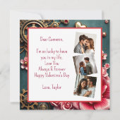 Steampunk-Valentijnsdag | Fotosjabloon Kaart (Achterkant)