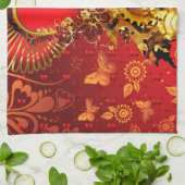 Steampunk Valentine 2 Serviette de cuisine (Plié)
