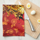 Steampunk Valentine 2 Serviette de cuisine (Quart Plié)