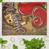Steampunk Valentine 3 Serviette de cuisine (Plié)