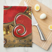 Steampunk Valentine 3 Serviette de cuisine (Quart Plié)