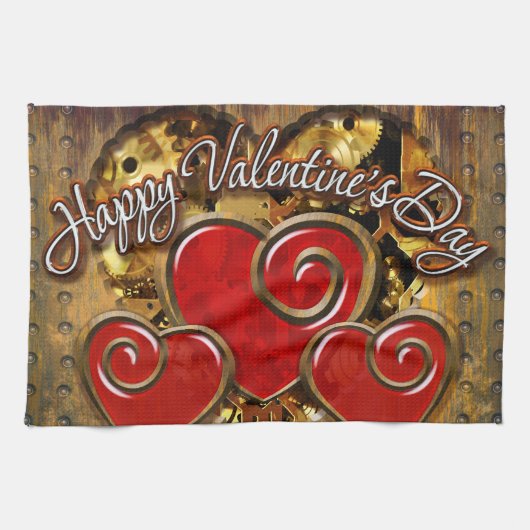 Steampunk Valentine 3 Serviette de cuisine (Horizontal)