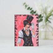 Steampunk Vampire Briefkaart (Staand voorkant)
