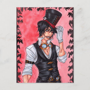 Steampunk Vampire Briefkaart