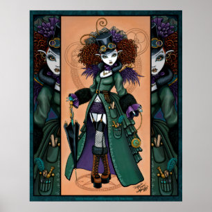 Steampunk Vampire Temps Voyageur Temple Poster