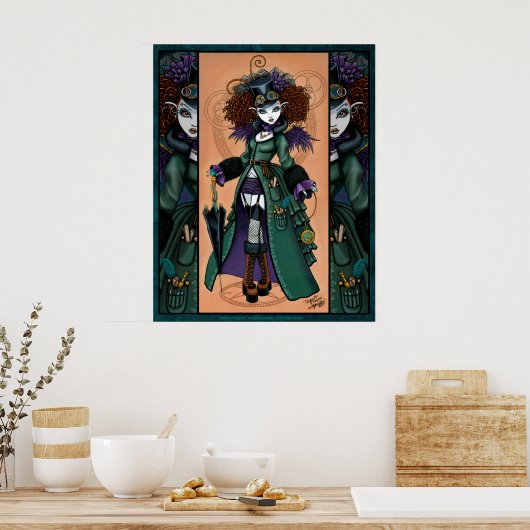 Steampunk Vampire Temps Voyageur Temple Poster (Cuisine)