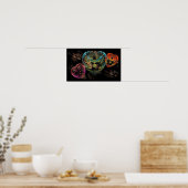  Steampunk Velvet Textured Hearts Poster (Keuken)