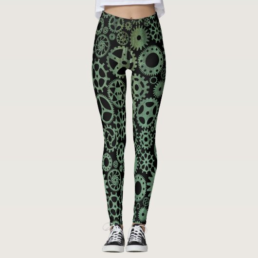Steampunk Verdigris Bronze Leggings (Voorkant)