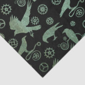 Steampunk Verdigris Bronzen Gears en Kroes Tissuepapier (Detail)