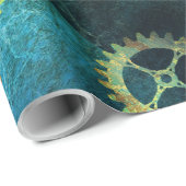 Steampunk Verdigris Rusty Cogwheels Cadeaupapier (Rol Hoek)