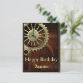 Steampunk Verjaardag Briefkaart (Staand voorkant)