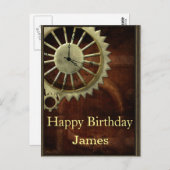 Steampunk Verjaardag Briefkaart (Voorkant / Achterkant)