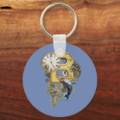 Steampunk verjaardagsbrief B Sleutelhanger (Voorkant)